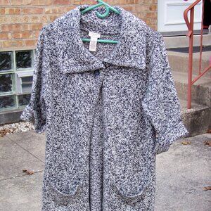 Yvos Women's Sequined Black & White Cardigan, Size L, New With Tags